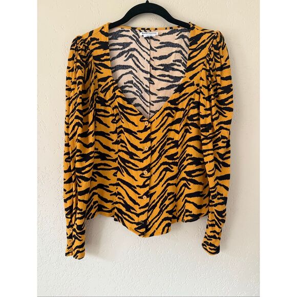 Reformation Notta Tiger Print Blouse - Picture 3 of 7